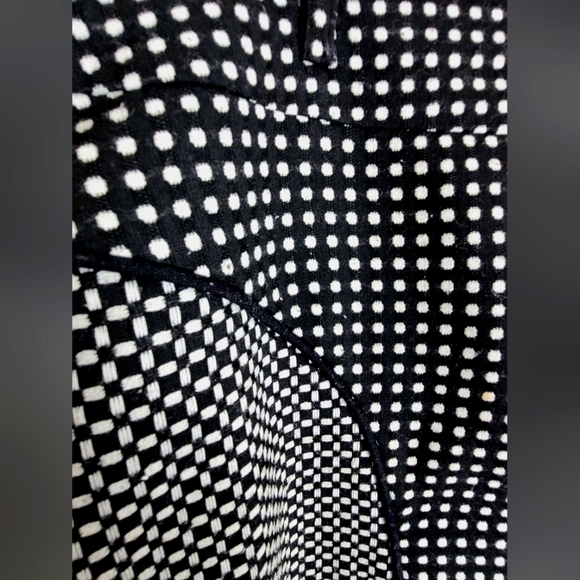 Black&White Check Tailored Skirt with Black Piping Detail - Picture 4 of 7